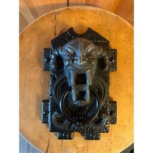 Vintage Halloween Paper Magic Gargoyle Demon Devil Door Knocker Lights & Sound (